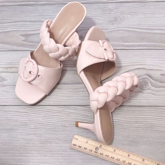 (68-2244) Coutgo Women's Braided Sandals Open Toe Kitten Heels Sz 5 - Picture 5 of 11